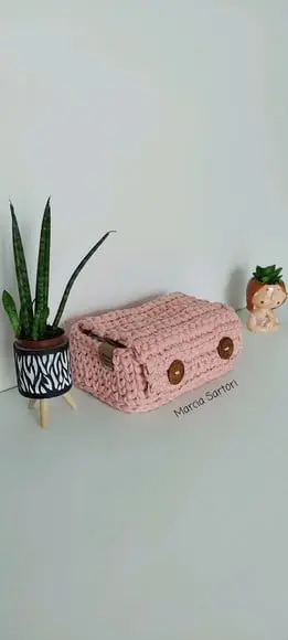 Porta máscaras de crochê