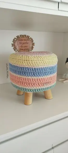 Puff de Crochê Jardim Encantado
