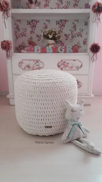 Puff de Crochê Infantil