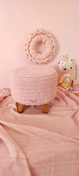 Puff Infantil de Crochê