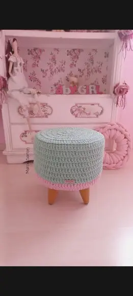 Puff Infantil de Crochê