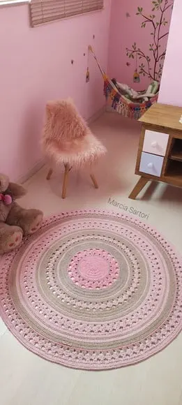 Tapete Infantil Rosa (1 Metro)