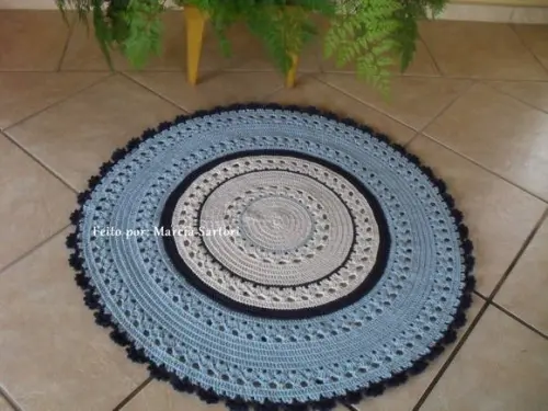 Tapete Redondo Azul Bebê