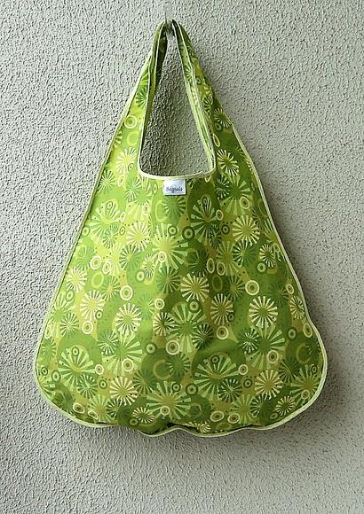 Bolsa Sacola em Tecido Beguis Verde Psicodelica