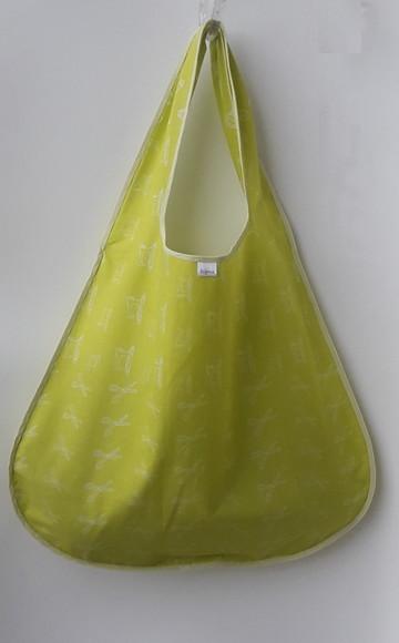 Bolsa Sacola em Tecido Beguis Verde Costura