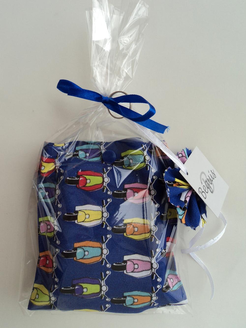 Bolsa Sacola em Tecido Beguis Azul Royal Lambreta Anos 60