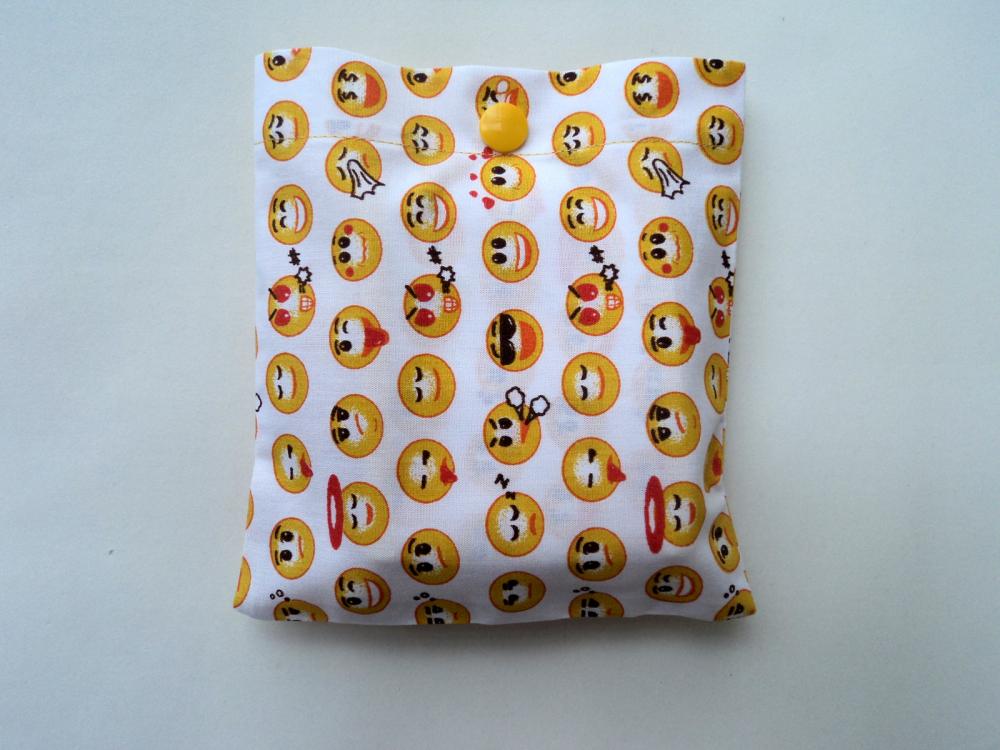 Bolsa Sacola em Tecido Beguis Branca Emojis