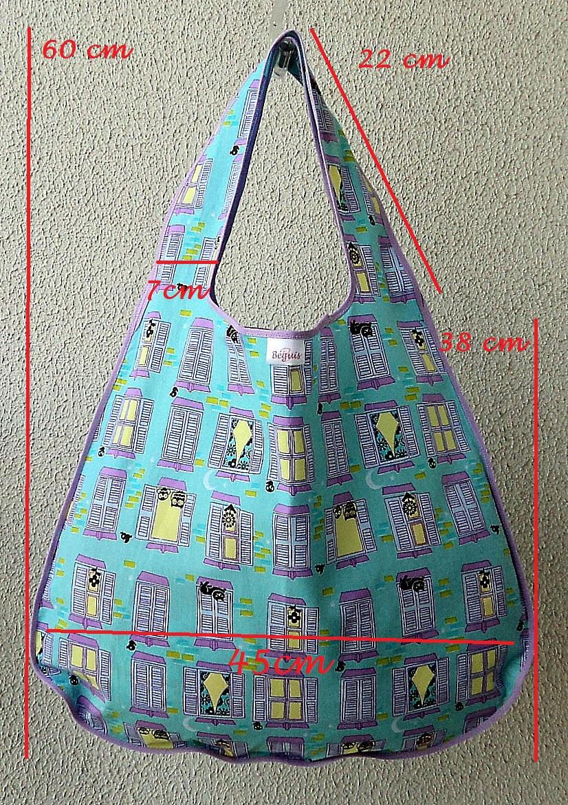 Bolsa Sacola em Tecido Beguis azul turquesa e Rajada