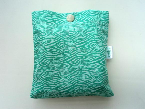 Bolsa Sacola em Tecido Beguis azul turquesa e Rajada
