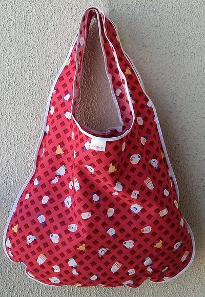 Bolsa Sacola em Tecido Beguis Salmao