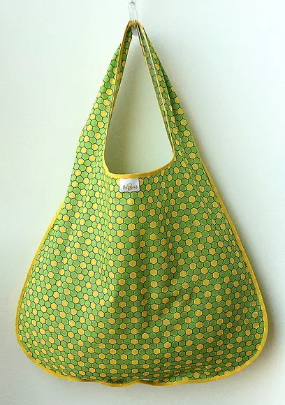 Bolsa Sacola em Tecido Beguis Verde e Amarela Copa do Mundo
