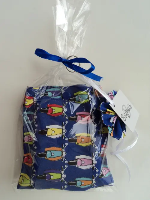 Bolsa Sacola em Tecido Beguis Azul Royal Lambreta Anos 60