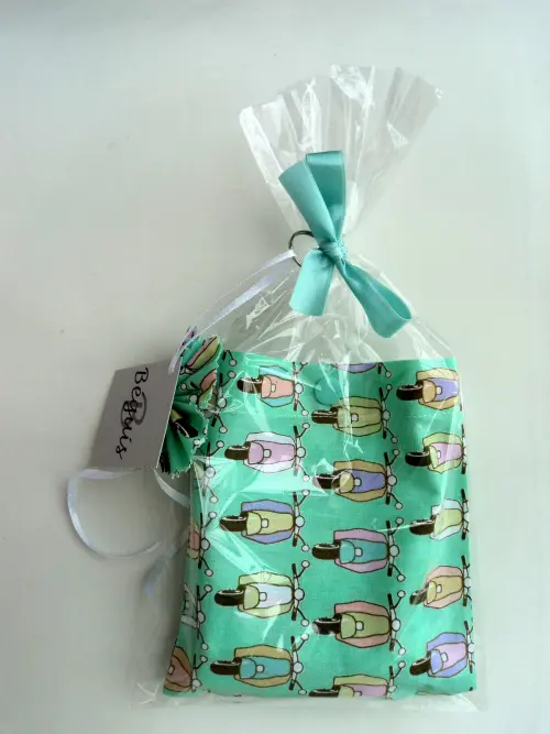 Bolsa Sacola em Tecido Beguis Verde Lambreta Anos 60