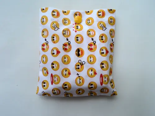 Bolsa Sacola em Tecido Beguis Branca Emojis