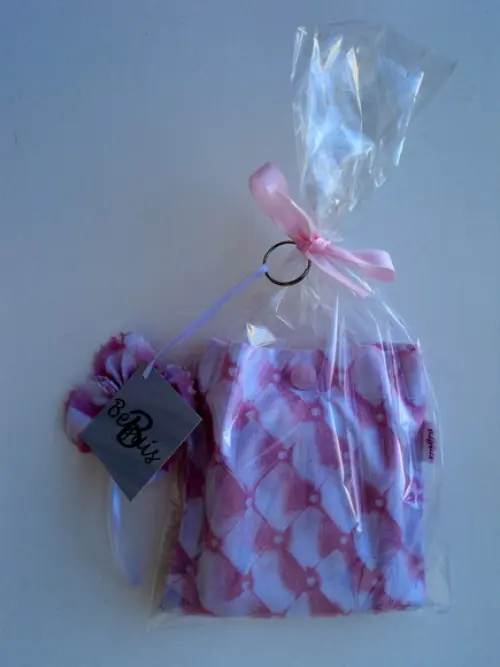 Bolsa Sacola em Tecido Beguis Rosa Geometrica