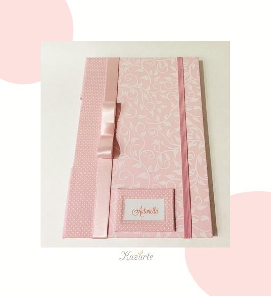 Livro do Bebê Luxo - Folhagem Rosa
