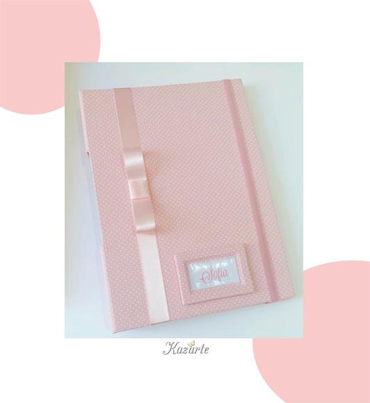 Livro do Bebê Luxo - Poá Rosa