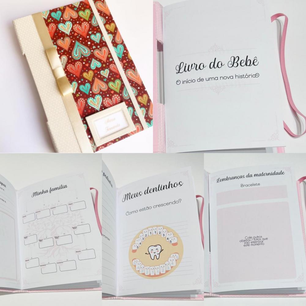 Kit Mamãe e Bebê Luxo com Caixa - Corações Coloridos