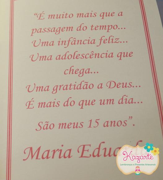 Livro para Mensagem - 15 Anos