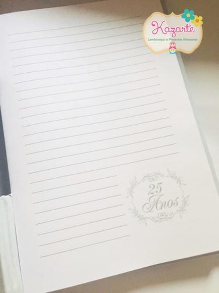 Livro para Mensagem - Bodas de Prata