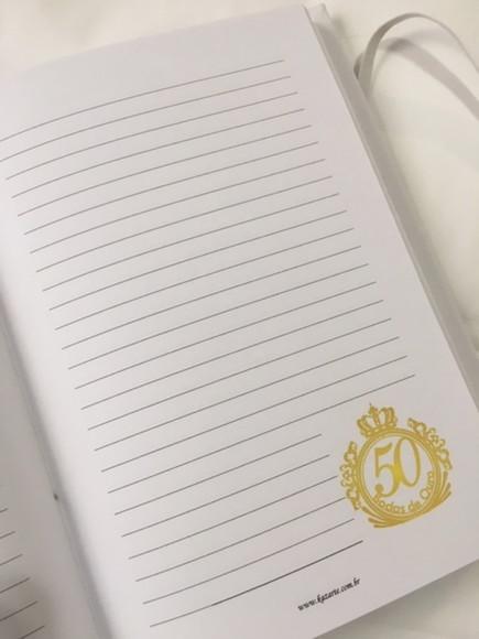 Livro para Mensagens com Caixa - Bodas de Ouro