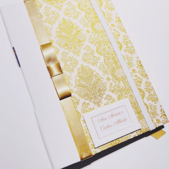 Livro para Mensagens com Caixa - Bodas de Ouro