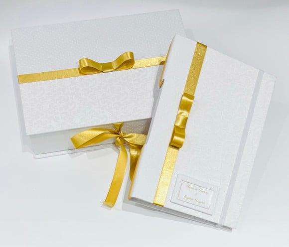 Livro para Mensagens com Caixa - Bodas de Ouro