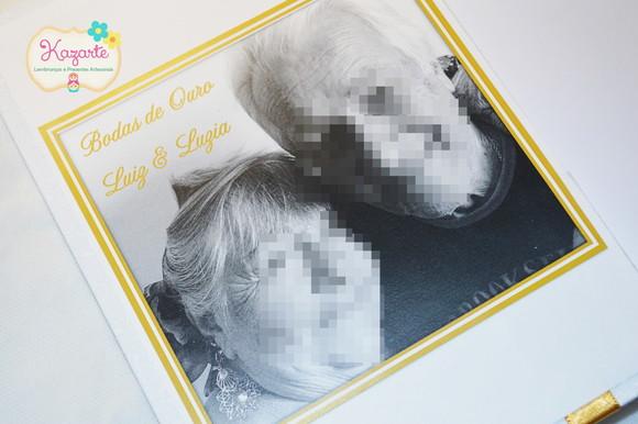 Livro para Mensagens com Caixa - Bodas de Ouro