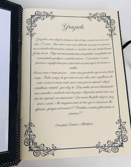 Livro para Mensagens Grande - 15 Anos