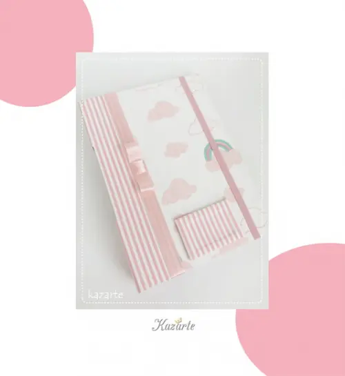 Livro do Bebê Luxo - Nuvem Rosa com Arco-íris