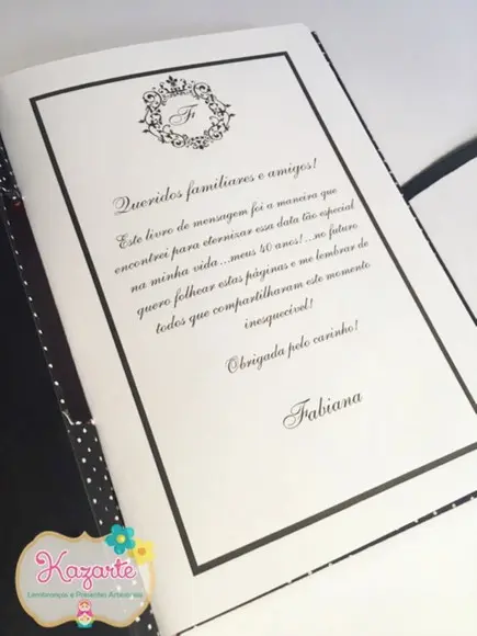 Livro para Mensagem