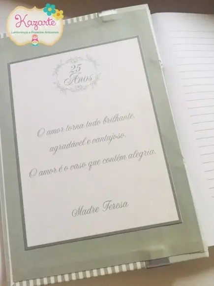 Livro para Mensagem - Bodas de Prata