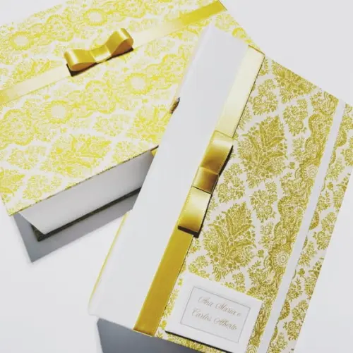 Livro para Mensagens com Caixa - Bodas de Ouro