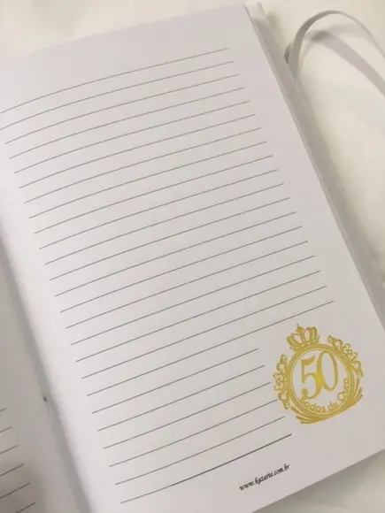 Livro para Mensagens com Caixa - Bodas de Ouro