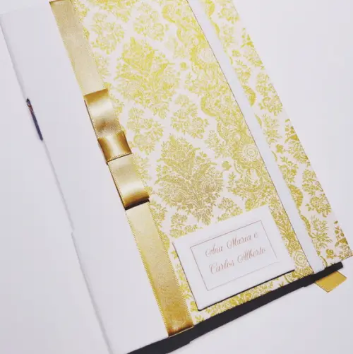 Livro para Mensagens com Caixa - Bodas de Ouro