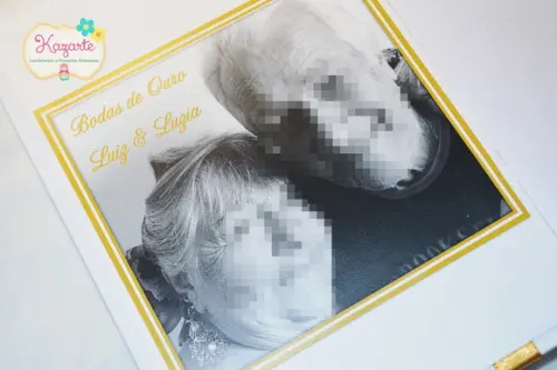 Livro para Mensagens com Caixa - Bodas de Ouro