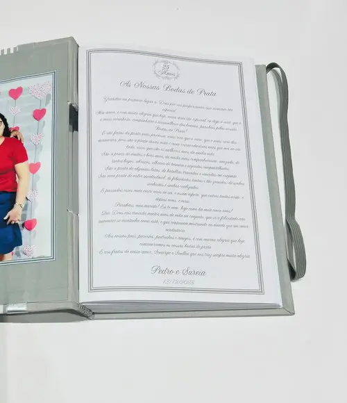 Livro para Mensagens com Caixa - Bodas de Prata