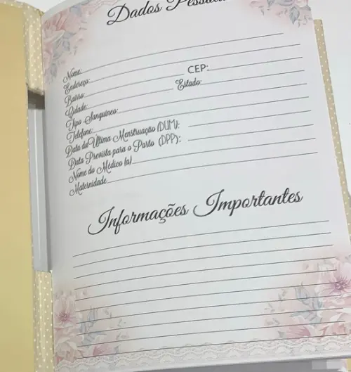 Diário da Gestante Luxo - Floral