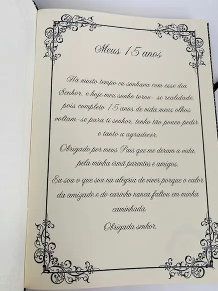 Livro para Mensagens Grande - 15 Anos