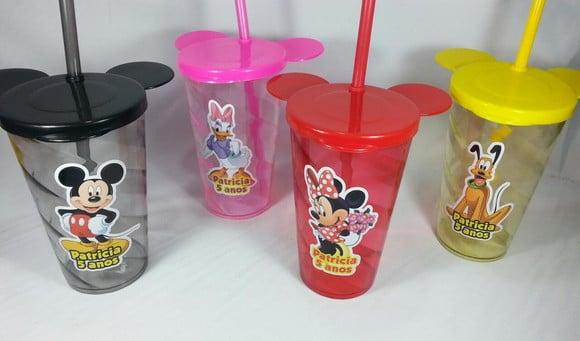 Copo Acrílico Twister com Tampa Mickey