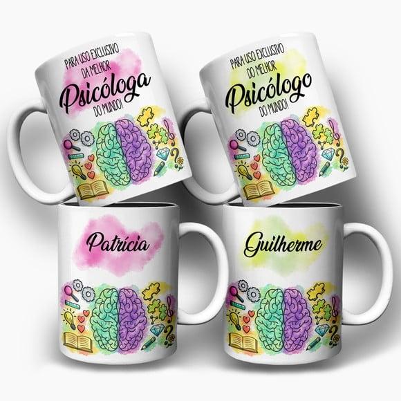 Arte Digital para Caneca Psicóloga e Psicólogo Psicologia