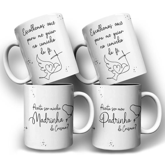 Arte Digital para Caneca Madrinha e Padrinho de Crisma