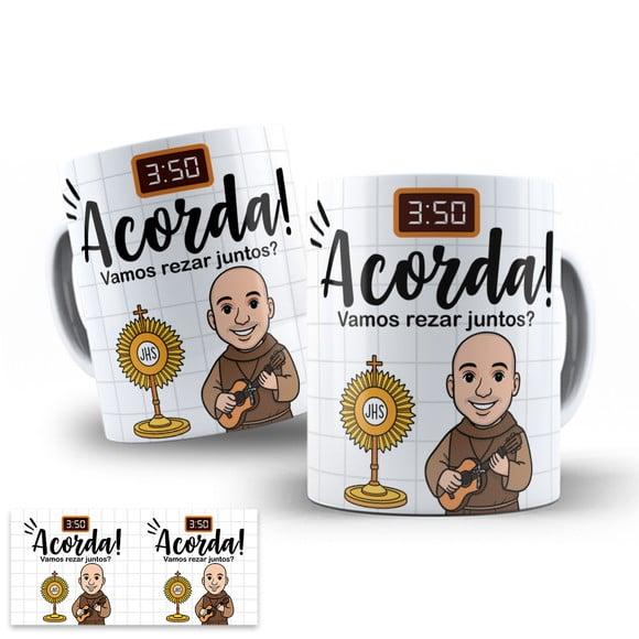 Arte Digital para Caneca Frei Gilson Acorda Vamos Rezar