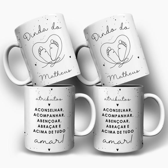 Arte Digital para Caneca Dindo e Dinda Pezinho Atributos