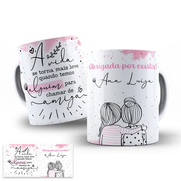 Arte Digital para Caneca Amizade Alguém para Chamar de Amiga