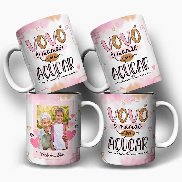 Arte Digital para Caneca Vovó É Mamãe com Açúcar
