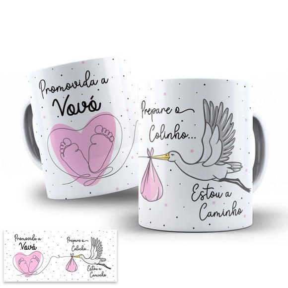 Arte Digital para Caneca Vovó Prepare o Colinho Revelação