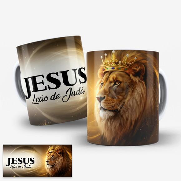 Arte Digital para Caneca Jesus Leão de Judá