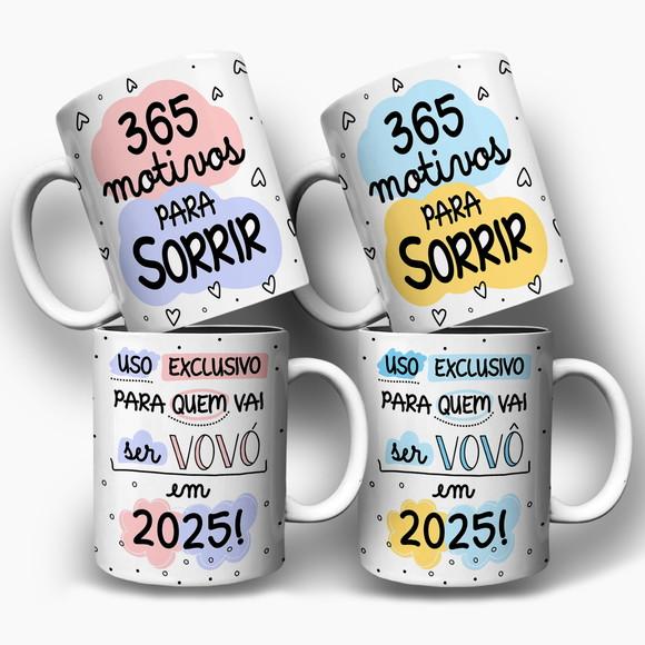 Arte Digital Caneca Uso Exclusivo Quem Vai Ser Vovó e Vovô
