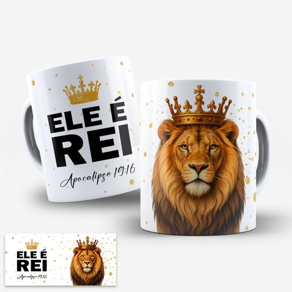 Arte Digital para Caneca Leão de Judá Ele É Rei